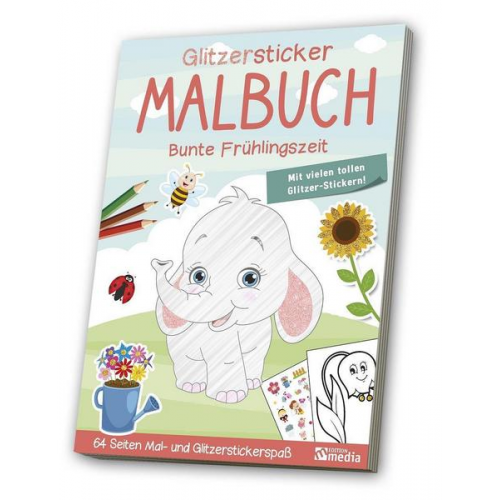 44244 - Glitzer-Sticker-Malbuch Frühling