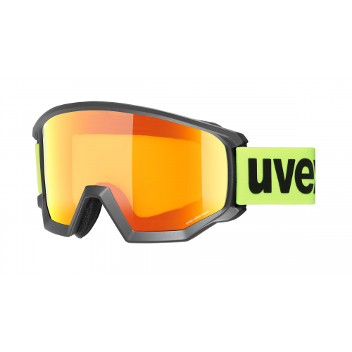 Uvex ATHLETIC CV OTG  Unisex-Skibrille Vollrand Monoscheibe Kunststoff-Gestell, schwarz