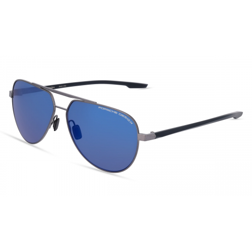 Porsche Design 8935 Herren-Sonnenbrille Vollrand Pilot Metall-Gestell, grau