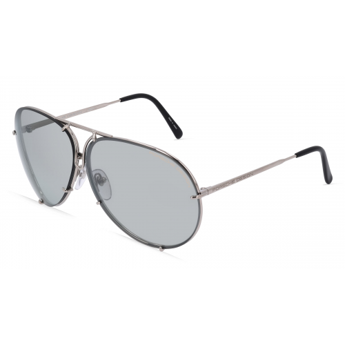 Porsche Design 8478 Herren-Sonnenbrille Vollrand Pilot Metall-Gestell, silber