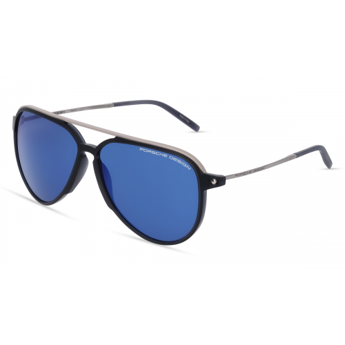 Porsche Design 8912 Herren-Sonnenbrille Vollrand Pilot Kunststoff-Gestell, silber