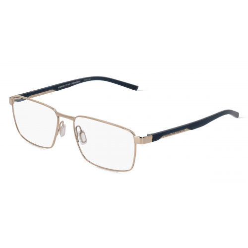 Porsche Design 8744 Unisex-Brille inkl. Gläser Vollrand Rechteckig Metall-Gestell 55mm/16mm/140mm, gold