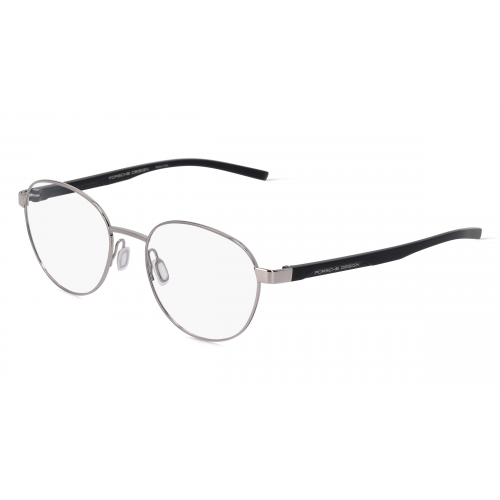 Porsche Design 8746 Unisex-Brille inkl. Gläser Vollrand Rund Metall-Gestell 53mm/19mm/145mm, silber