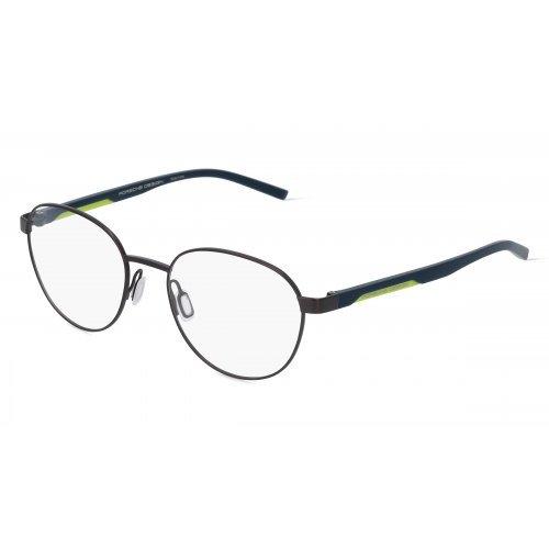 Porsche Design 8746 Unisex-Brille inkl. Gläser Vollrand Rund Metall-Gestell 53mm/19mm/145mm, grau