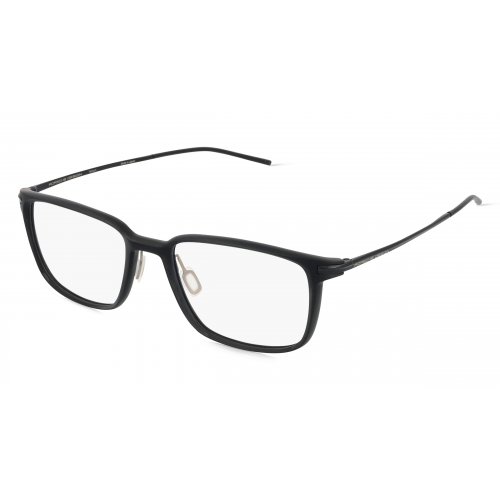 Porsche Design 8735 Unisex-Brille inkl. Gläser Vollrand Rechteckig Kunststoff-Gestell 54mm/19mm/145mm, schwarz