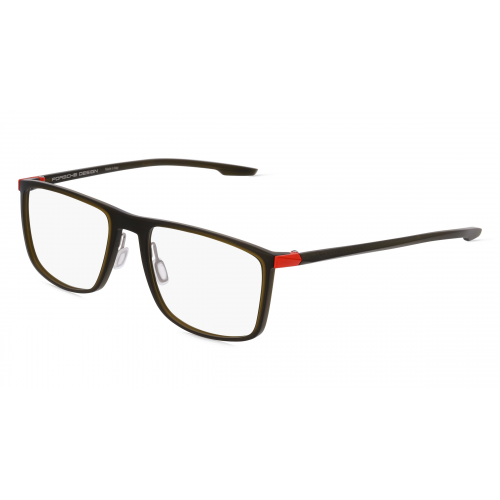 Porsche Design 8738 Unisex-Brille inkl. Gläser Vollrand Rechteckig Kunststoff-Gestell 56mm/19mm/145mm, grün