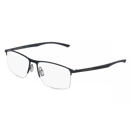 Porsche Design 8752 Unisex-Brille inkl. Gläser Halbrand Rechteckig Metall-Gestell 57mm/17mm/145mm, blau