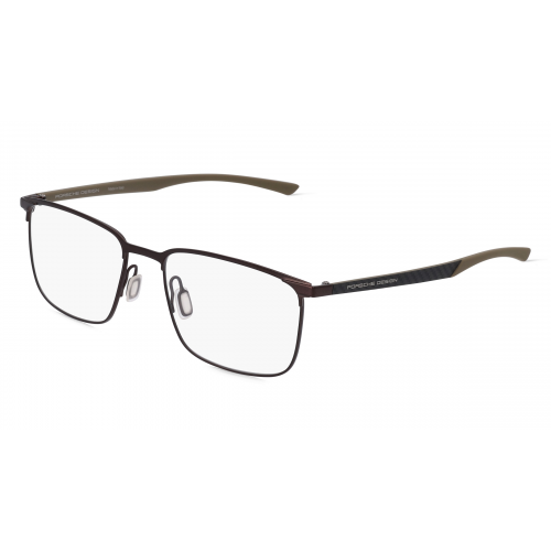 Porsche Design 8753 Unisex-Brille inkl. Gläser Vollrand Rechteckig Metall-Gestell 55mm/18mm/140mm, braun