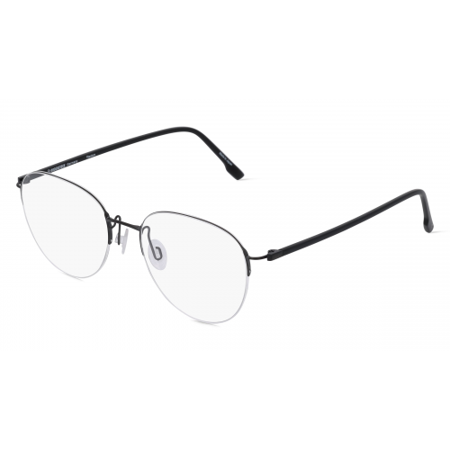 Rodenstock 7140 Unisex-Brille inkl. Gläser Halbrand Rund Metall-Gestell 52mm/18mm/140mm, schwarz