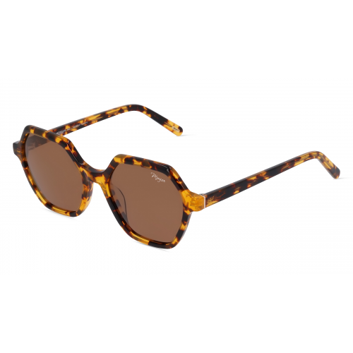 Morgan MO 7245 Damen-Sonnenbrille Vollrand Achteckig Kunststoff-Gestell, braun