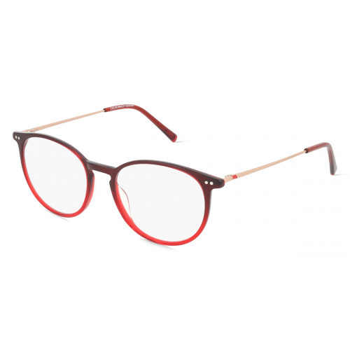 Humphrey’s eyewear 581069 Unisex-Brille inkl. Gläser Vollrand Panto Kunststoff-Gestell 51mm/17mm/145mm, Rot