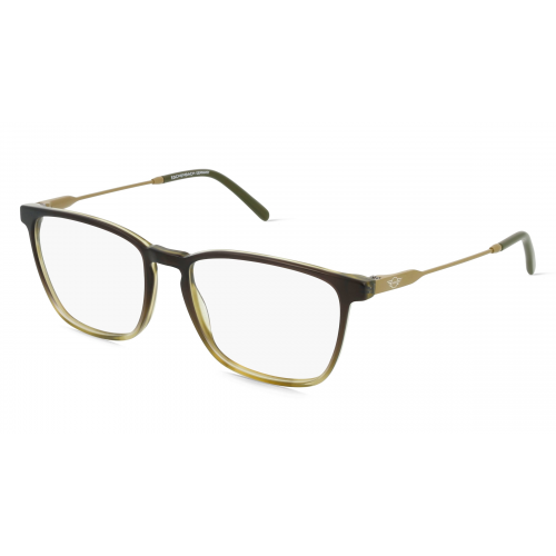 MINI EYEWEAR 741027 Herren-Brille inkl. Gläser Vollrand Eckig Material Mix-Gestell 53mm/17mm/140mm, grün