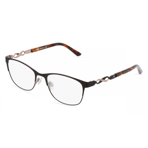 OWP 1402 Damen-Brille inkl. Gläser Vollrand Eckig Metall-Gestell 53mm/18mm/135mm, braun