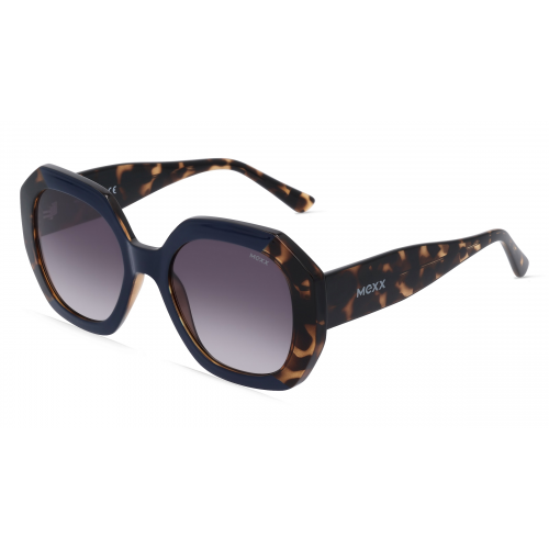 Mexx Eyes 6529 Damen-Sonnenbrille Vollrand Achteckig Kunststoff-Gestell, blau