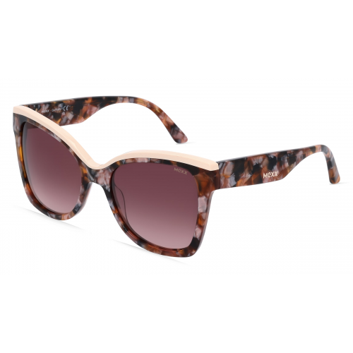 Mexx Eyes 6511 Damen-Sonnenbrille Vollrand Butterfly Kunststoff-Gestell, braun