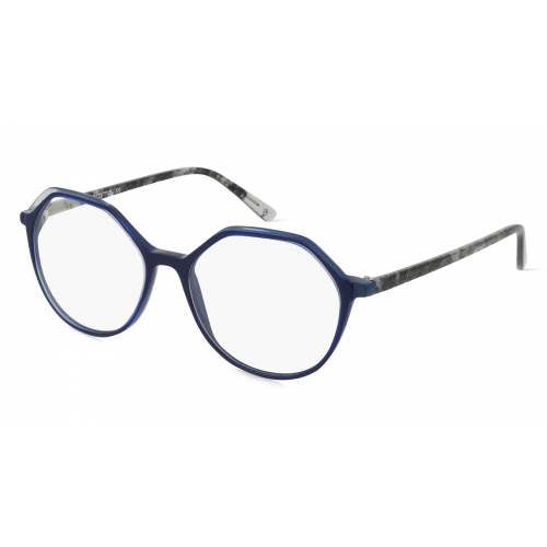 Comma 70177 Damen-Brille inkl. Gläser Vollrand Eckig Kunststoff-Gestell 52mm/16mm/145mm, blau