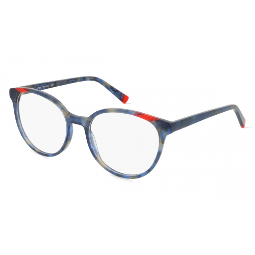 Comma 70181 Damen-Brille inkl. Gläser Vollrand Butterfly Kunststoff-Gestell 54mm/18mm/145mm, blau