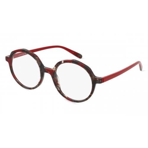 Comma 70189 Damen-Brille inkl. Gläser Vollrand Rund Kunststoff-Gestell 48mm/19mm/145mm, rot