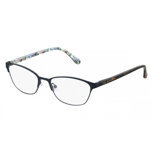 Ted Baker TB 2222 Damen-Brille inkl. Gläser Vollrand Eckig Metall-Gestell 52mm/17mm/135mm, blau