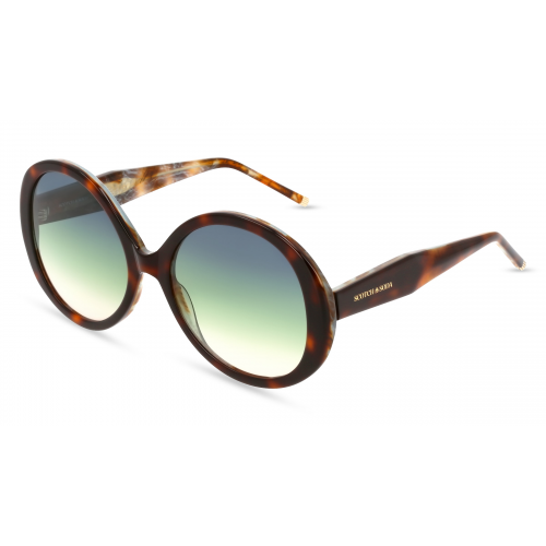 Scotch & Soda SS 7022 Damen-Sonnenbrille Vollrand Oval Kunststoff-Gestell, braun