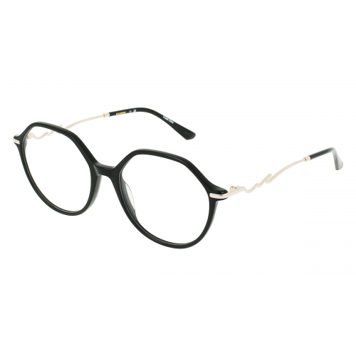 Sandro 2034 Damen-Brille inkl. Gläser Vollrand Rund Acetat-Gestell 52mm/17mm/140mm, schwarz