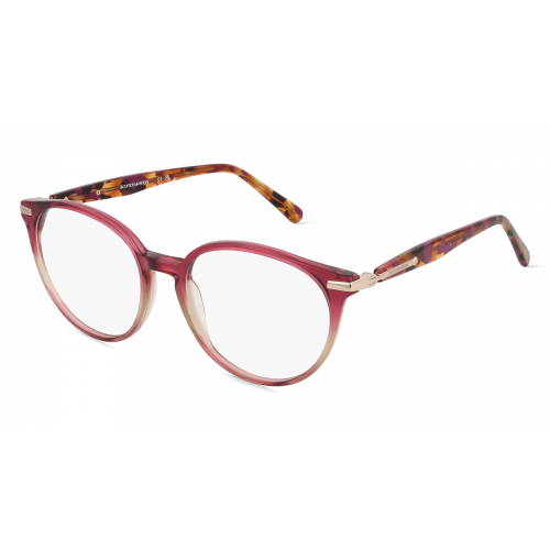 Scotch & Soda 3026 Damen-Brille inkl. Gläser Vollrand Rund Acetat-Gestell 52mm/17mm/140mm, lila