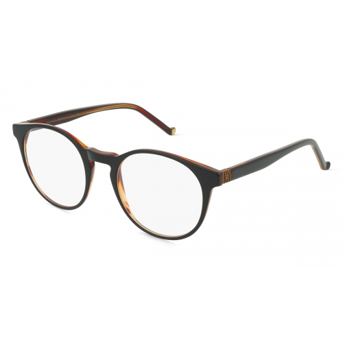 Hackett 328 Herren-Brille inkl. Gläser Vollrand Rund Acetat-Gestell 50mm/20mm/145mm, schwarz