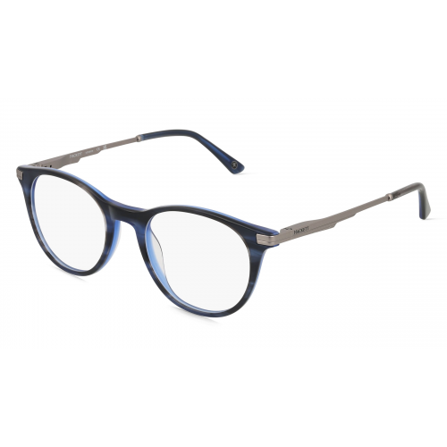 Hackett HE 1319 Unisex-Brille inkl. Gläser Vollrand Rund Acetat-Gestell 48mm/19mm/145mm, blau