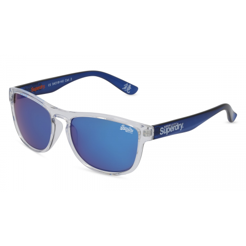 Superdry ROCKSTAR Unisex-Sonnenbrille Vollrand Eckig Kunststoff-Gestell, blau