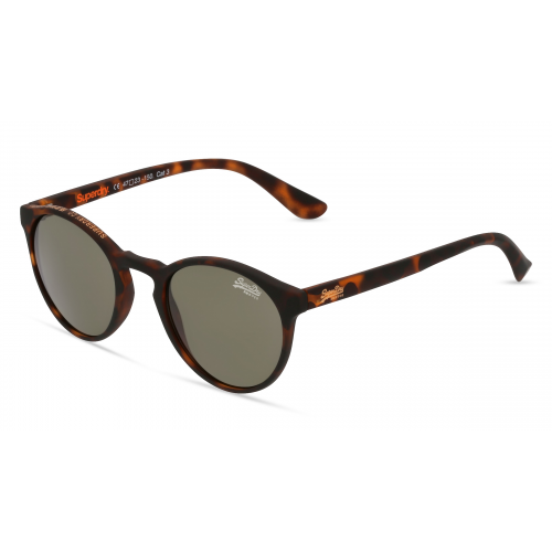 Superdry SARATOGA Damen-Sonnenbrille Vollrand Panto Kunststoff-Gestell, braun