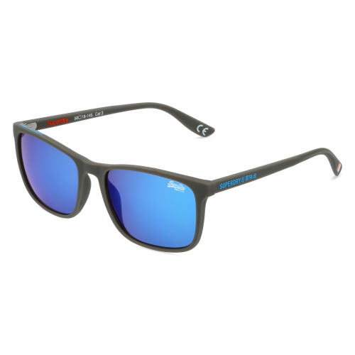 Superdry HACIENDA Unisex-Sonnenbrille Vollrand Eckig Kunststoff-Gestell, grau