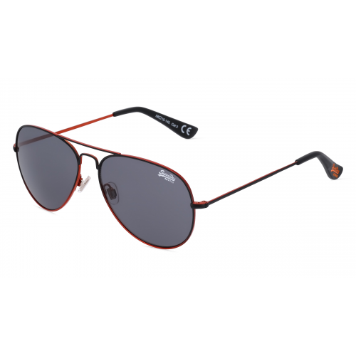 Superdry HERITAGE Unisex-Sonnenbrille Vollrand Pilot Metall-Gestell, schwarz