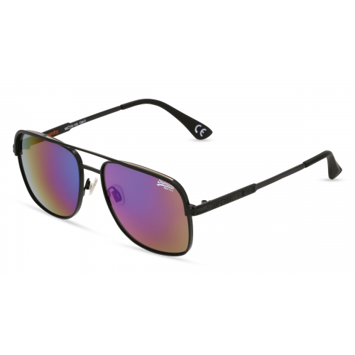 Superdry MIAMI Unisex-Sonnenbrille Vollrand Pilot Metall-Gestell, schwarz