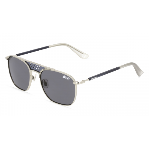 Superdry TROPHY Herren-Sonnenbrille Vollrand Eckig Metall-Gestell, silber