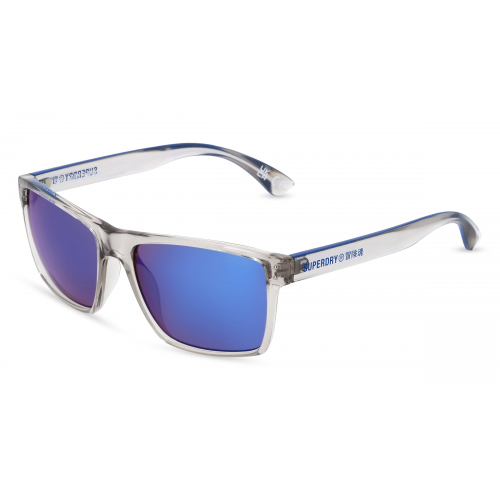 Superdry KOBE Unisex-Sonnenbrille Vollrand Eckig Kunststoff-Gestell, grau