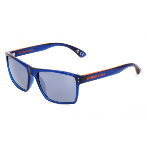 Superdry KOBE Unisex-Sonnenbrille Vollrand Eckig Kunststoff-Gestell, blau