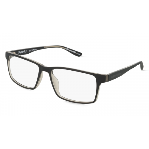 Superdry SDO Bendo22 Herren-Brille inkl. Gläser Vollrand Eckig Kunststoff-Gestell 57mm/17mm/145mm, schwarz