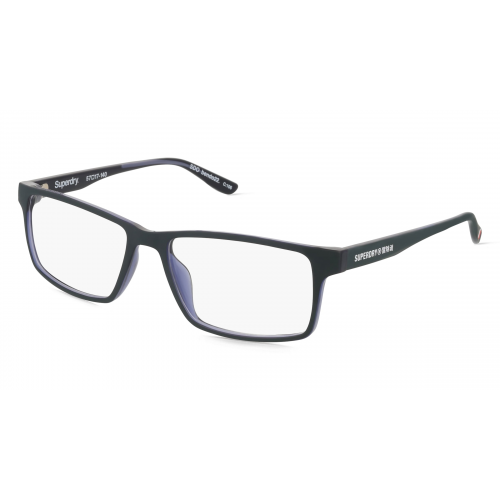 Superdry SDO Bendo22 Herren-Brille inkl. Gläser Vollrand Eckig Kunststoff-Gestell 57mm/17mm/145mm, blau