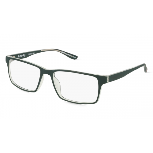 Superdry SDO Bendo22 Herren-Brille inkl. Gläser Vollrand Eckig Kunststoff-Gestell 57mm/17mm/145mm, Grün