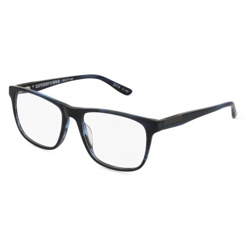 Superdry SDO 2014 Herren-Brille inkl. Gläser Vollrand Eckig Kunststoff-Gestell 53mm/17mm/145mm, blau