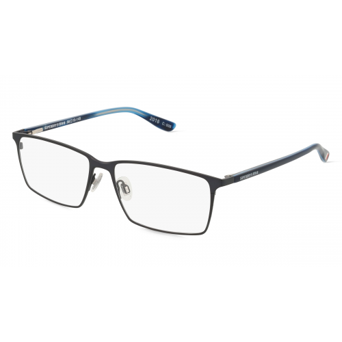 Superdry SDO 2016 Herren-Brille inkl. Gläser Vollrand Eckig Metall-Gestell 56mm/15mm/145mm, grau