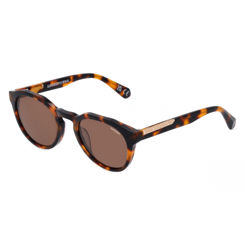 Superdry 5012 Unisex-Sonnenbrille Vollrand Panto Kunststoff-Gestell, braun