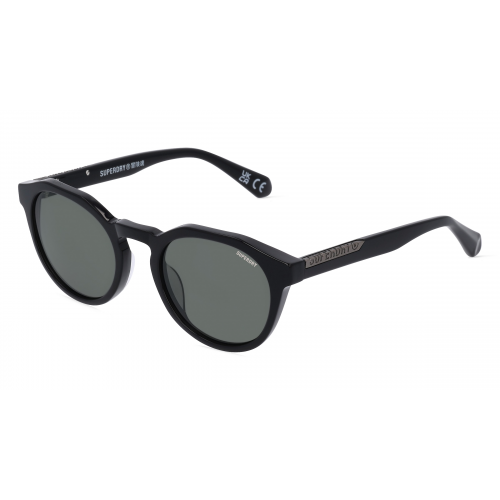 Superdry 5012 Unisex-Sonnenbrille Vollrand Panto Kunststoff-Gestell, schwarz