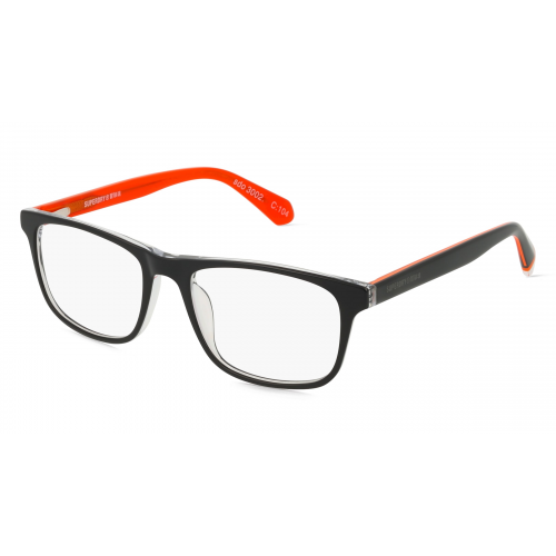 Superdry SDO 3002 Herren-Brille inkl. Gläser Vollrand Eckig Kunststoff-Gestell 51mm/17mm/145mm, schwarz