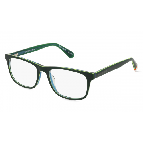 Superdry SDO 3002 Herren-Brille inkl. Gläser Vollrand Eckig Kunststoff-Gestell 51mm/17mm/145mm, grün