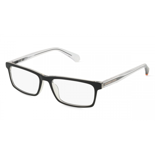 Superdry SDO 3001 Herren-Brille inkl. Gläser Vollrand Eckig Kunststoff-Gestell 53mm/16mm/145mm, schwarz