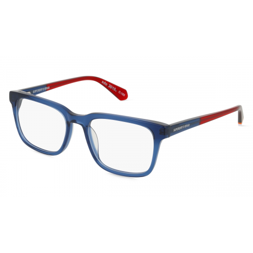 Superdry SDO 3010 Herren-Brille inkl. Gläser Vollrand Eckig Kunststoff-Gestell 52mm/18mm/145mm, blau