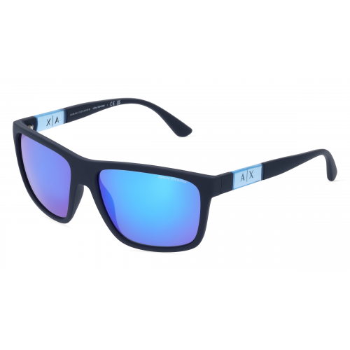 Armani Exchange AX4121S Herren-Sonnenbrille Vollrand Eckig Kunststoff-Gestell, Blau