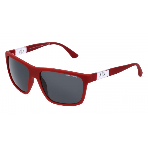 Armani Exchange AX4121S Herren-Sonnenbrille Vollrand Eckig Kunststoff-Gestell, rot