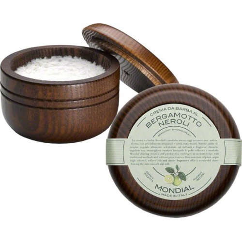 Mondial Luxury Shaving Cream Wooden Bowl 140 ml Bergamotto Neroli